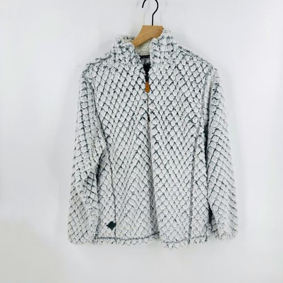 Simply Southern Textured Sherpa Pullover Gray Quarter Zip Long Sleeve Size S - Picture 1 of 8